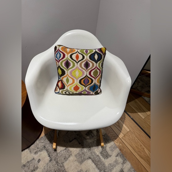 Jonathan Adler Bargello Needlepoint Feather Pillow - Picture 3 of 4